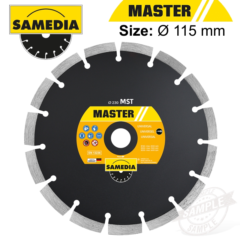 DIAMOND BLADE 115MM SEGMENTED IND MULTI PURPOSE MASTER MST DIAMOND BLADE 115MM SEGMENTED IND MULTI PURPOSE MASTER MST