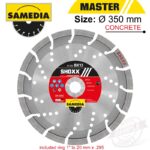 DIAMOND BLADE 350MM X 25.4/20 SEGMENTED IND REINF. CONCRETE LONG LIFE