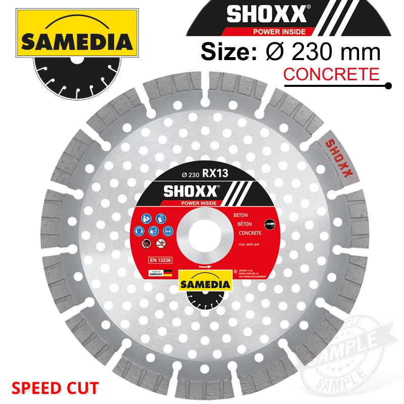 DIAMOND BLADE 230MM SEGMENTED IND REINF. CONCRETE SPEED CUT SHOXX RX13 DIAMOND BLADE 230MM SEGMENTED IND REINF. CONCRETE SPEED CUT SHOXX RX13