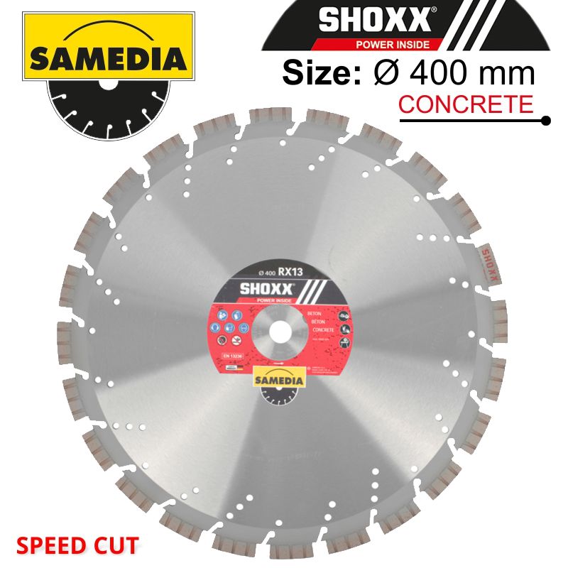 DIAMOND BLADE 400MM X 20 SEGMENTED IND REINF. CONCRETE SPEED CUT SHOXX DIAMOND BLADE 400MM X 20 SEGMENTED IND REINF. CONCRETE SPEED CUT SHOXX