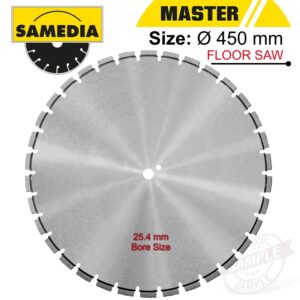 DIAMOND BLADE 450MM X 25.4 SEG. IND REINF. CONC. LONG MASTER BFM