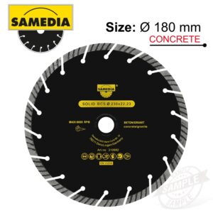 DIAMOND BLADE 180 X 22.23 5MM TURBO SEGM. IND MASONRY BRICKWORK SOLID