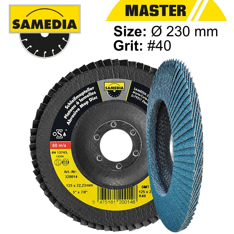 ABR FLAP DISC 115 X 22.23MM 40G OSA METAL SAMEDIA ABR FLAP DISC 115 X 22.23MM 40G OSA METAL SAMEDIA