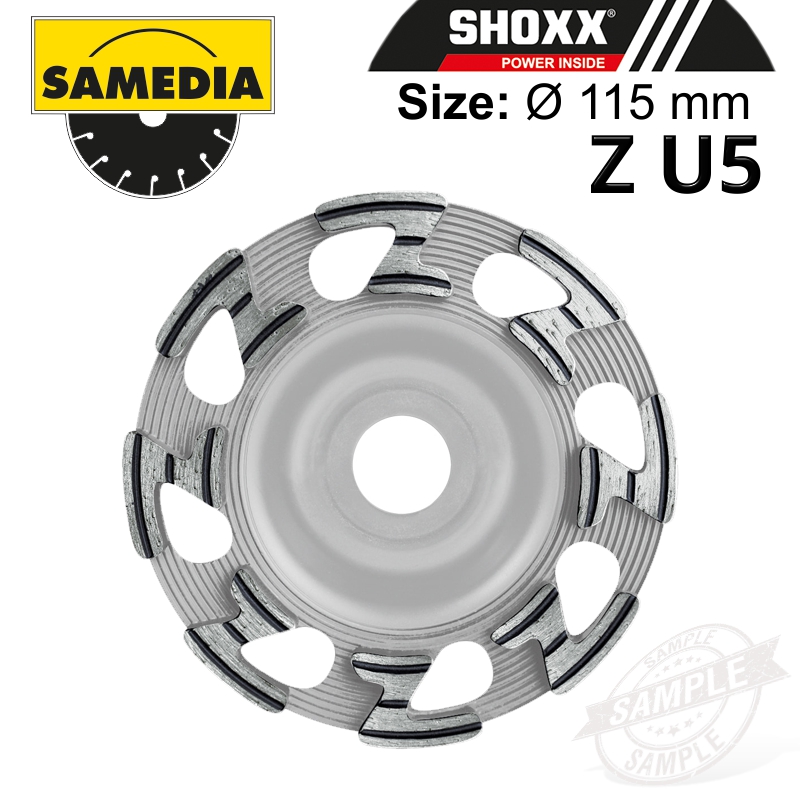 DIAMOND CUP WHEEL 115MM IND. CONCRETE / GRANITE & NAT. STONE SHOXX ZU5 DIAMOND CUP WHEEL 115MM IND. CONCRETE / GRANITE & NAT. STONE SHOXX ZU5