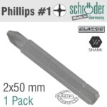 POZI.NO.2X50MM CLASSIC INSERT BIT