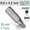SLOTTED BIT 0.6X4.5MM 25MM 2CD