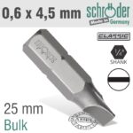 SLOTTED BIT 0.6X4.5 25MM BULK