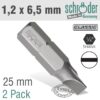 SLOTTED BIT 1.2X6.5MM 25MM 2CD