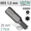 HEX/ALLEN INS.BIT 1.5MM 2/PACK