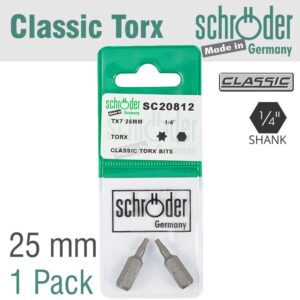 TORX TX7 CLASSIC BIT 25MM 2CD