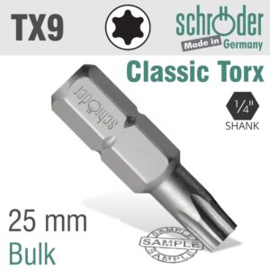TORX TX9 25MM CLASSIC BIT BULK