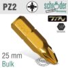 POZI NO 2X25MM INSERT BIT TITAINIUM COATED