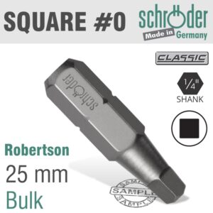 SQUARE RECESS NO.0 INSERT BIT
