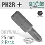 PHIL.NO.2X25MM RED.TIP GRABBER 2 PACK