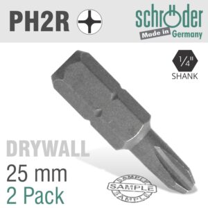 PHIL.NO.2X25MM RED.TIP GRABBER 2 PACK