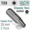 TORX TAMPER RES.T9 INS.BIT 2CD