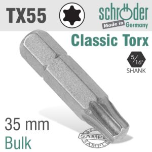 TORX TX 55 x 5/16 HEX x 35MM BIT