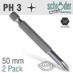 PHILLIPS NO.3 x 50MM CLASSIC POWER BIT 2CD
