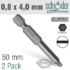 SLOTTED BIT 0.8X4MM 50MM 2CD