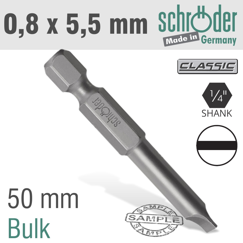 SLOTTED 0.8X5.5 50MM PWR.BIT SLOTTED 0.8X5.5 50MM PWR.BIT
