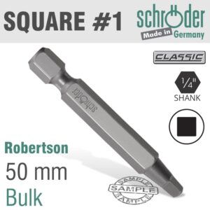 SCREWDRIVER BIT SQUARE RECESS NO.1 X 50MM