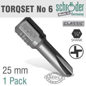 TORQSET NO.6X25MM CLASSIC BIT 1 PACK