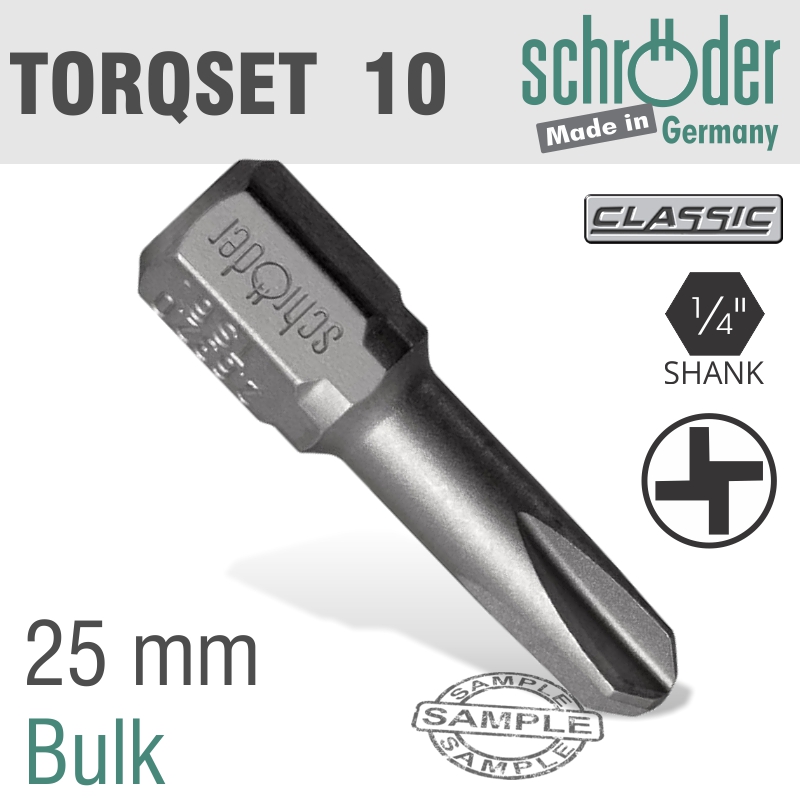 TORQSET NO.10X25MM CLASSI BIT TORQSET NO.10X25MM CLASSI BIT