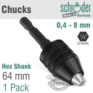 CHUCK 8MM W/HEX SHANK