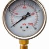 PRESS. GAUGE 63MM GLYCERINE 1/4' BOT. FIT METAL CASE 0-16BAR 0-1600KPA