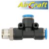 PU HOSE FITTING TEE 8MM X 8MM X 1/4'M