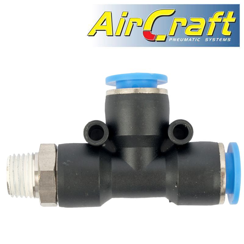 PU HOSE FITTING TEE 10MM X 10MM X 1/4'M PU HOSE FITTING TEE 10MM X 10MM X 1/4'M