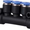 PU HOSE FITTING MANIFOLD 4 X 4MM PORT X 1/8'M
