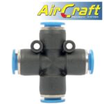 PU HOSE FITTING 4 WAY CONNECTOR 8MM