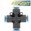 PU HOSE FITTING 4 WAY CONNECTOR 10MM