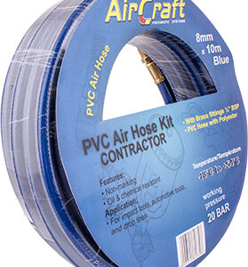 PVC HOSE 8MM X 10M WITH 1-4' MALE FITTINGS