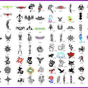 BOOK 02 TATTOO STENCILS 100 designs per book 4 designs on ea  A4 sheet