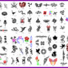 BOOK 03 TATTOO STENCILS 100 designs per book 4 designs on ea  A4 sheet
