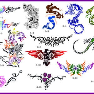 BOOK 06 TATTOO STENCILS 15 designs 1 design on each A3 sheet