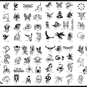 BOOK 09 TATTOO STENCILS 100 designs per book 4 designs on ea A4 sheet