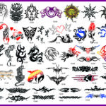 BOOK 13 TATTOO STENCILS 53 designs mid-size