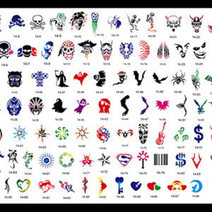 BOOK 14 TATTOO STENCILS 100 designs per book 4 designs on ea A4 sheet