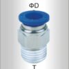 PU HOSE FITTING STRAIGHT STUD 6MM-3/8 M