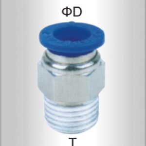 PU HOSE FITTING STRAIGHT STUD 6MM-3/8 M