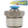 PU HOSE FITTING STRAIGHT STUD 6MM-1/2 M