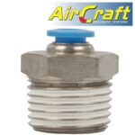 PU HOSE FITTING STRAIGHT STUD 6MM-1/2 M