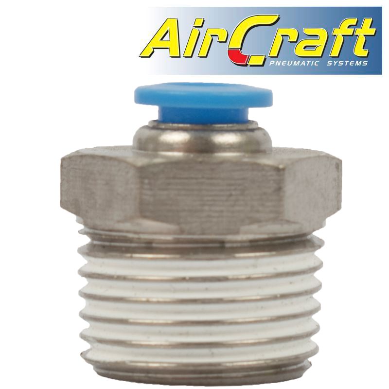 PU HOSE FITTING STRAIGHT STUD 6MM-1/2 M PU HOSE FITTING STRAIGHT STUD 6MM-1/2 M