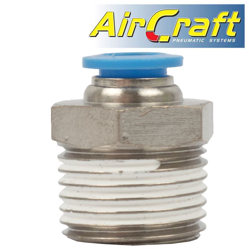 PU HOSE FITTING STRAIGHT STUD 8MM-1/2 M PU HOSE FITTING STRAIGHT STUD 8MM-1/2 M