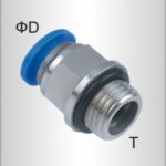 PU FITTING STR. STUD W/O-RING 8MM-1/2 M