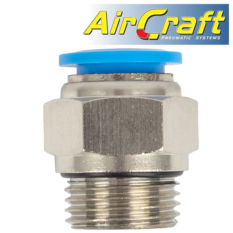PU HOSE FITTING STRAIGHT STUD 14MM-1/2 M PU HOSE FITTING STRAIGHT STUD 14MM-1/2 M