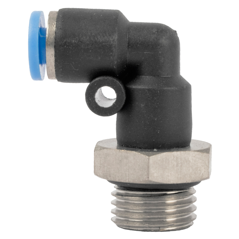 ELBOW W/O-RING 4MM-1/4 M PU HOSE FITTING ELBOW W/O-RING 4MM-1/4 M PU HOSE FITTING